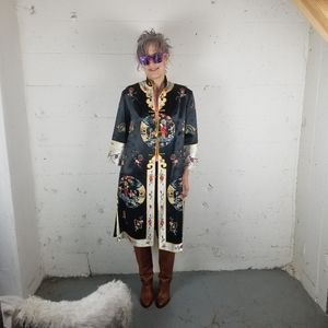 Vintage Silk embroidered smoking jacket